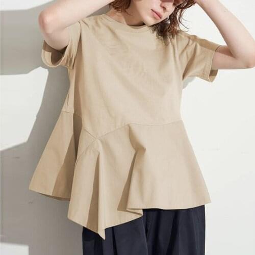 Женские однотонные футболки Johnature China At AliExpress