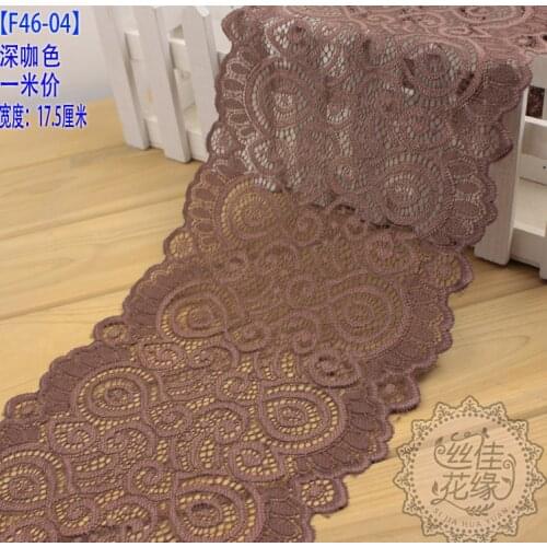 2 Meters Green Flower Elastic Lace Trim Bridal Belts Hair Headwear DIY Accessories Elastic Lace Fabric 17.5cm Width