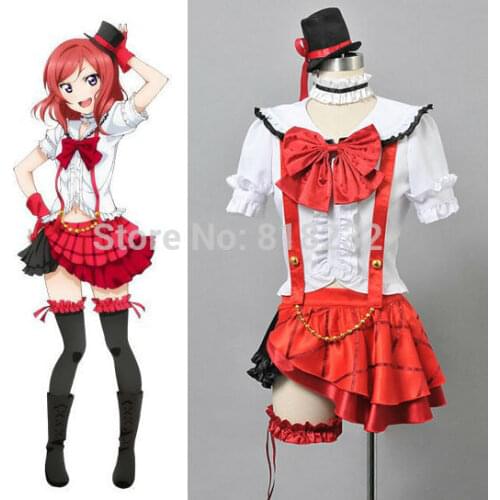 Love Live School Idol Project OP1 Nishikino Maki Uniform Shirt Tops Dress Outfit Anime Cosplay Costumes