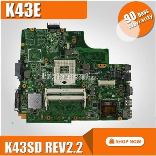K43E Motherboard REV2.2 For Asus A43E P43E K43E K43SD K43SV K43SJ Laptop motherboard Mainboard A43S Motherboard test 100% OK