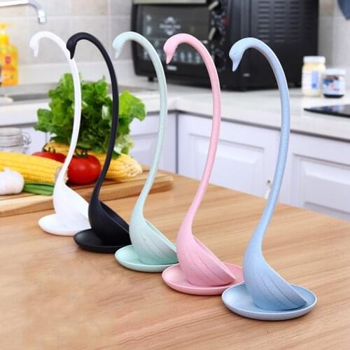 Multifunction Long Handle Swan Spoon Soup Creative Wheat Straw Tableware Dinnerware Kitchen Tools