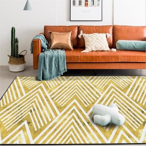 Fashion Nordic geometric Golden mountain peak carpet bedroom plush rug custom made non-slip floor mat Living room door mat