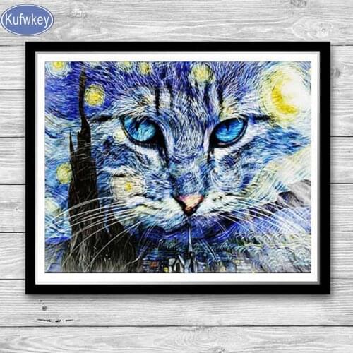 Cross Stitch diamond Embroidery Kits Cat Animal diamond Painting cats picture Mosaic DIY Needlework DMC New Year Home Decor