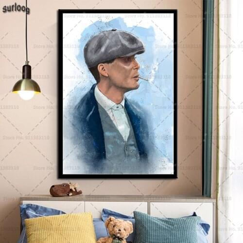 Wall Art Poster Thomas Shelby Cillian Murphy Peaky Blinders Retro Pictures Prints Canvas Painting for Living Room Home Decor