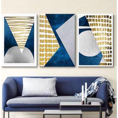 Nordic Style Light Luxury Abstract Geometric Living Room Paintings Modern Decoration Hotel Model Room Mural Bedroom Core