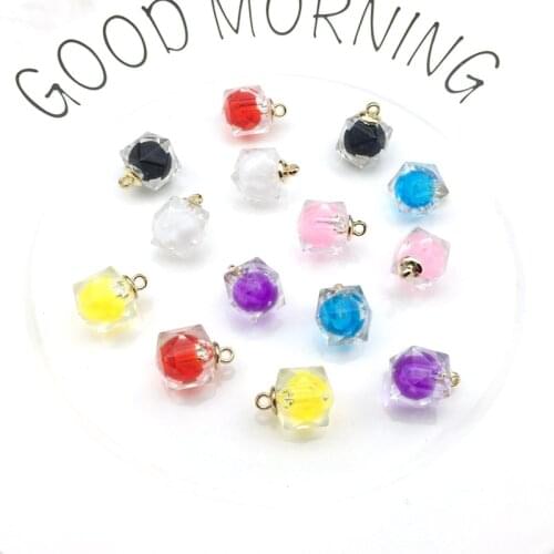 Newest 70pcs/Lot 16*20MM Cube Square Jewelry Beading Beads Colorful 3D Plastic Necklace Earring Keyring Bracelet Pendants