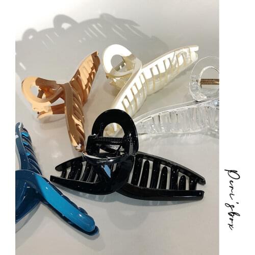 PerisBox Geometric Cross Oversize Hair Claws Smooth Cover Acrylic Hair Clamp Minimalist Korean Headwear For Hair Ponytail Women