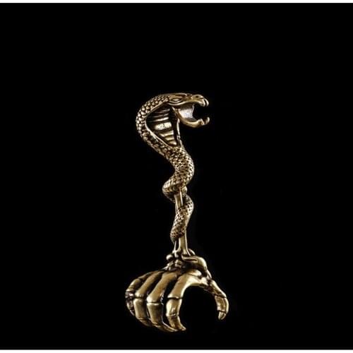 Personalized New Product Pure Copper Heavy Feel Cobra Skull Palm Combination Ring clip Cigarette Smoking Accessories