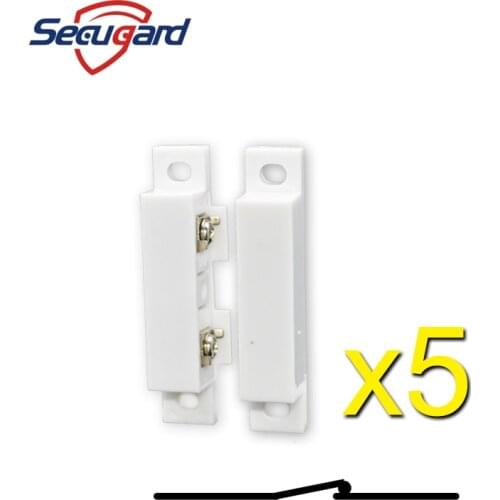 SECUGARD Wired Door Open Detector 5 pcs Door Magnet Sensor Alarm Normal Closed For Home Burglar Security Alarm System