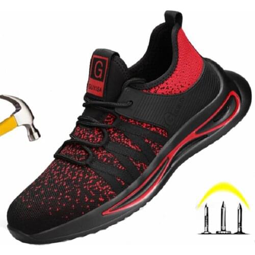 Unisex Work Safety Shoes Men Steel Toe Cap Shoes Construction Sneakers Anti-smashing Anti-static Non-slip Breathable Work Boots