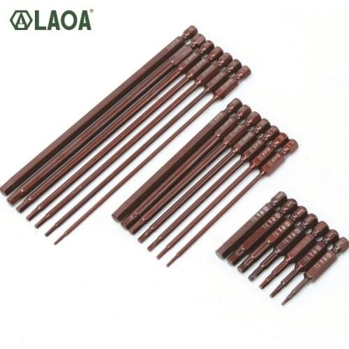 LAOA Hexagon Bits Electric S2 Material Bit 1pc H1.5/2/2.5/3/4/5/6mm 50/100/150mm Length Magnetic Hex Bit