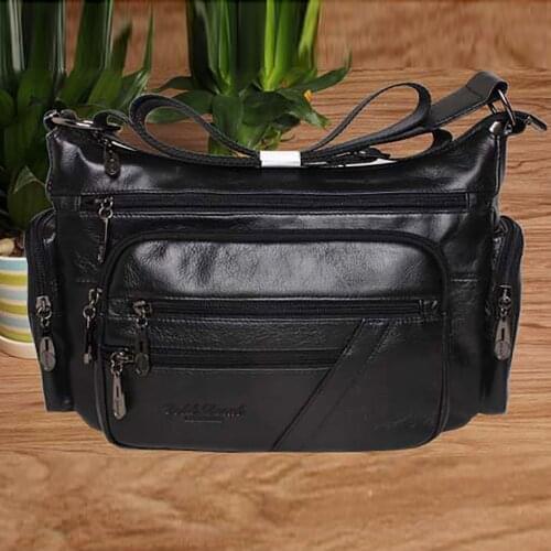 100% Genuine Natural Leather Sling Shoulder Bag First Layer Cowhide Cross Body Designer Famous Brand Ladies Women Messenger Bags