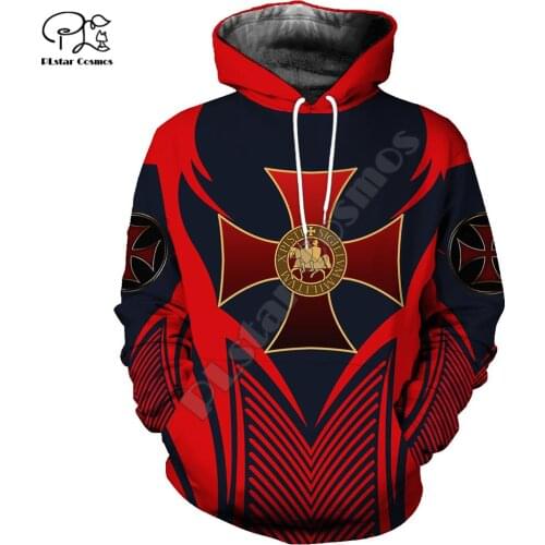 Women Men knight templar warrior 3d all over printed Hoodies unisex long sleeve Sweatshirts zipper pullover tracksuit