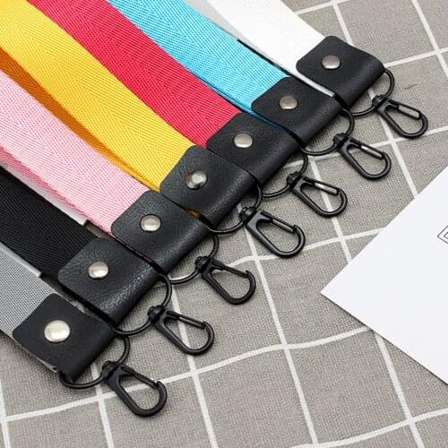 Universal Short Lanyard for Keys USB stick ID card Cell phone Rope plain 8 color Classic Mobile Phone Strap keychain lanyards