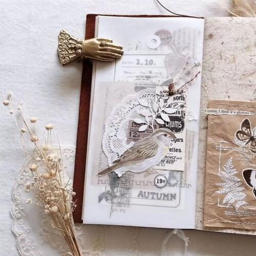 Vintage Collage Material Antique /Sulphuric Acid /Onion Paper Background Decoration Sticker DIY Scrapbooking Junk Journal