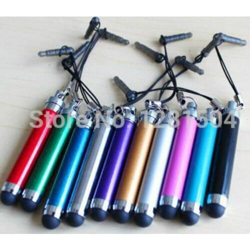 Retractable Metal Capacitive Screen Stylus Pen Touch Pen With Anti-Dust Plug For Mobile phone 300pcs/lot