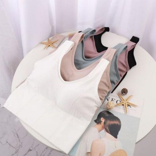 Womens Seamless Knitting Fitness Sports Vest High Strength Shock-Proof Breathable Anti-Exposure Daily Casual Bottoming Tank Top