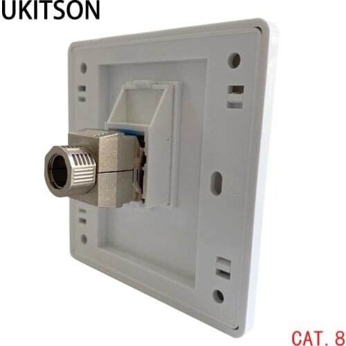 1 Port CAT8 CAT 7 RJ45 Wall Panel CAT.7 LAN Faceplate CAT.8 Network Socket For Vention UGREEN 40Gbps Super Speed Ethernet Cable