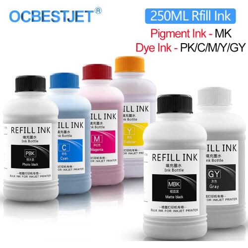 250ML*6 Dye Ink For HP 727 728 730 Refill For HP DesignJe T920 T1500 T2500 T930 T1530 T2530 T730 T830 T1600 T2600 T1700 Printer