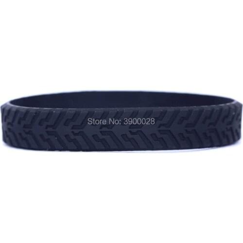 300pcs Black Tire Tread Silicone Wristband Bracelet Free Shipping By DHL