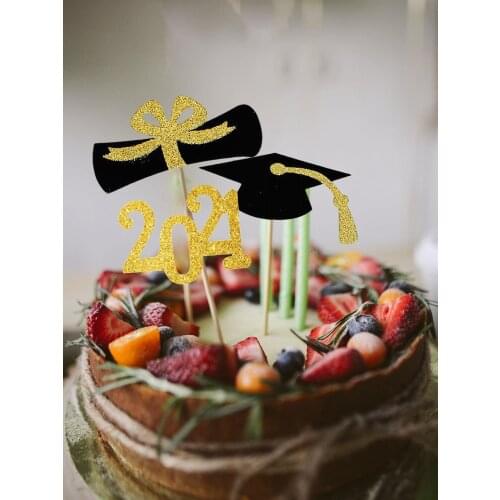 48Pcs Picks Decorative Cupcake Toppers Cake Picks Cake Paper Toppers for Graduation Ceremony Party Toothpicks