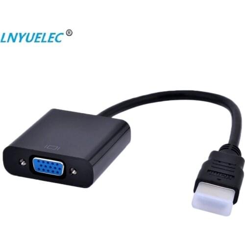 80PCS High Quality HDMI to VGA Adapter Male To Famale Converter Adapter 1080P Digital to Analog Video Audio For PC Laptop Tablet