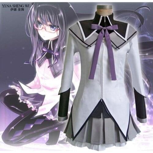 Liva girl Anime Sayori Puella Magi Madoka Magica Akemi Homura Japanese School JK Uniforms Student Girl Cosplay Costume Clothing