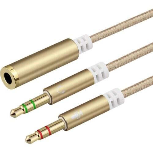 Missgoal 3.5mm Jack Audio Splitter Female To Double Male Adapter For Headphone To PC Laptop Extension Interface Audio Line