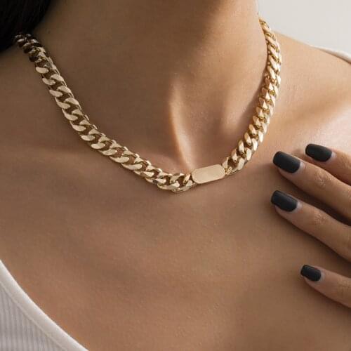 Big Golden Thick Chunky Chain for Women Female Hip Hop Choker Statement Fashion Short Clavicle Chain Necklace Jewelry Gift