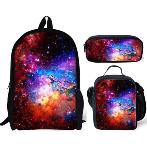 Galaxy Design Children School Backpack Set for Boys Girls 3D Star Universe Space Pattern Kids Book Bags Backpacks Chilfren