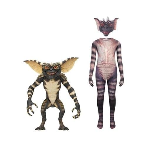 2021Kids Little monster gremlins Cosplay Costume+Mask Boys Girls Anime Party Bodysuit Halloween Carnival Fancy Dress Jumpsuits