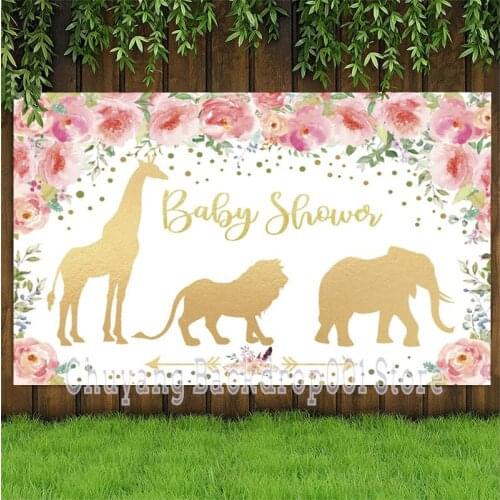 Safari Jungle Animal Backdrop Baby Shower Newborn Happy Birthday Party Custom Photo Background Photocall Prop Decoration Banner