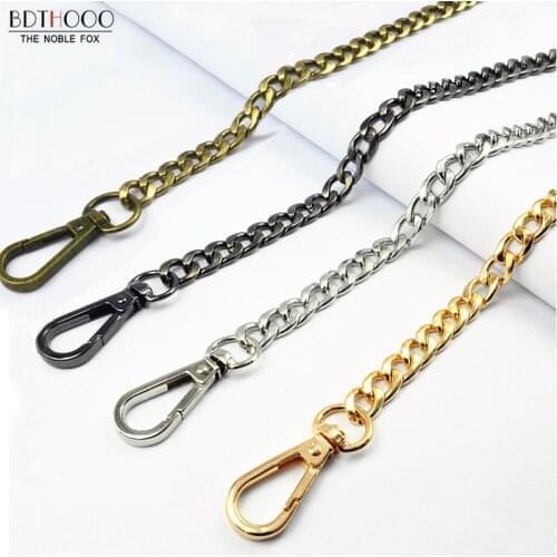 BDTHOOO 10pcs 120cm Replacement Metal Handbag Chain Shoulder Strap for DIY Made Bag Handle Buckle Clasp Bag Hardware Accessories
