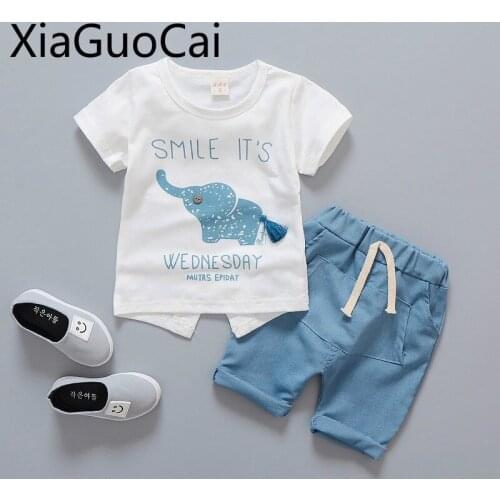 Elephant Fashion New Baby Sets Casual Summer Kids Sets Short-sleeved Shorts Childrens Summer Two-piece Kids Suits