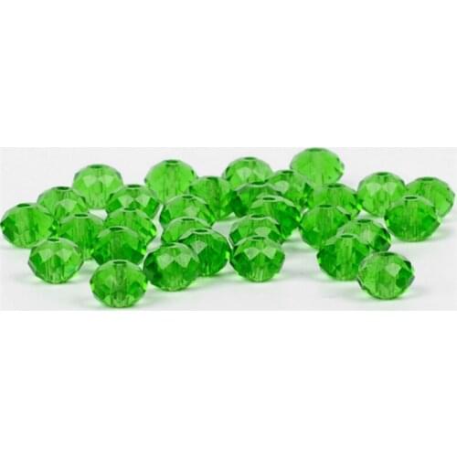Fashion Green 6*8mm Rose Color 70pcs/lot Glass Beads DIY Cut Faceted Crystal Charm Spacer Rondelle Stand Beads Wholesale