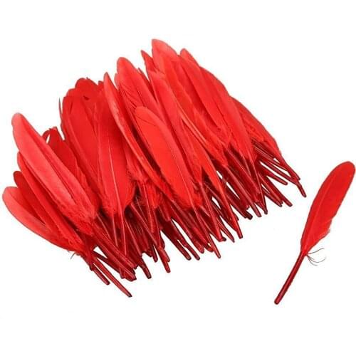 Natural Red Duck Cochettes Loose Feathers 10-15CM/4-6inch Duck Feathers For Crafts DIY Jewelry Accessories decoration Plumes