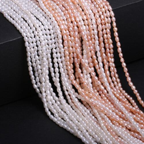 New Pearl Beads Pink White Rice-shaped Small Beads for DIY Jewelry Making Gift Size 2-2.5mm