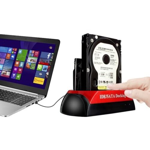 2021 New Dual 2.5\"/3.5\" IDE SATA HDD Hard Drive Disk Holder Base Dock Docking Station