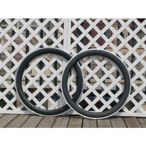 Front & Rear Bicycle Road Bike Rim Alloy Brake Side Toray Carbon Racing Cycling Clincher Wheel Rim 60mm Depth Width 23mm / 25mm