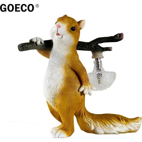 Adorable Squirrel Table Lamp, Bedside lamp, Resin Lamp Body, With G4 Led Bulbs, 220V, For Home Decoration Lighting