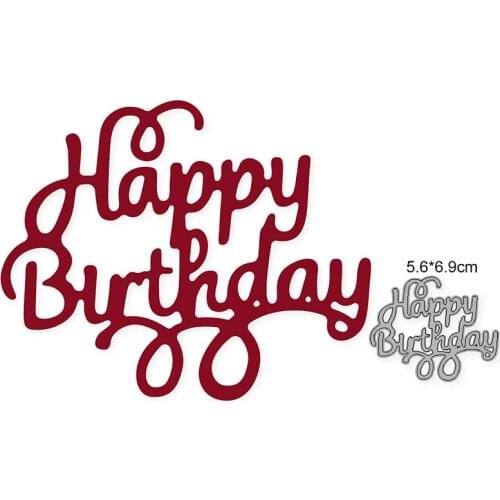 Happy Birthday letters Metal Cutting Dies Scrapbooking Stencil for kids Embossing Craft Cutting Die