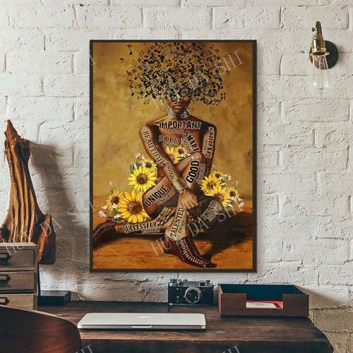 African American Poster, Black Girl Art Print, Black Queen Wall Art, Pot Head Music Notes Print, Afro Woman Art, Best Gifts Ever