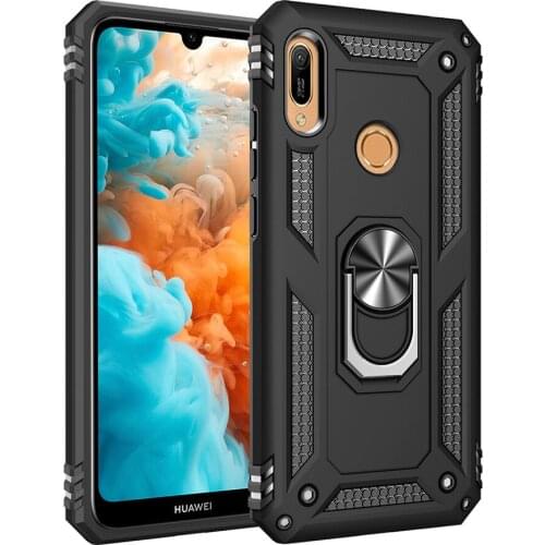 Shockproof Case for Huawei y6 2019 Case Bumper on Huawei y6 prime Military Armor Magnetic Car Holder Phone Cover