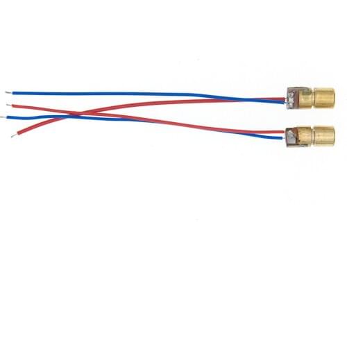 100PCS 5V 650nm 5mW Adjustable Laser Dot Diode Module Red Sight Copper Head Mini Laser Pointer