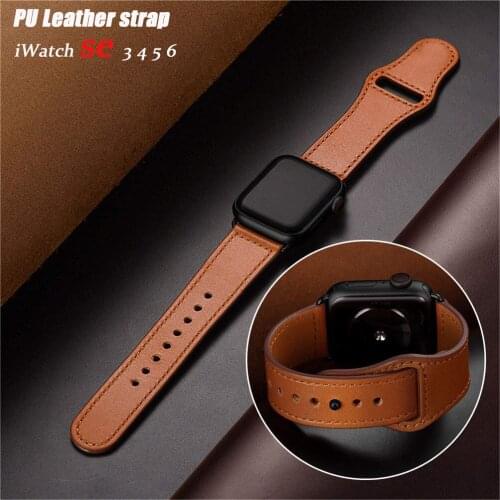 PU Leather strap For Apple watch band 44mm 40mm 42mm 38mm 44 mm Smartwatch Accessories Sport bracelet iWatch 3 4 5 6 se