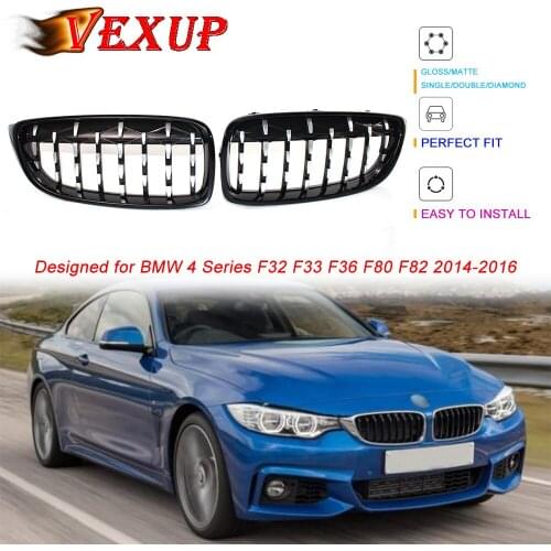 Front Grill Grilles Kidney Grill Replacement for BMW 4 Series F32 F33 F36 F80 F82 2014-2016 Single Slat M4 Style Meteor