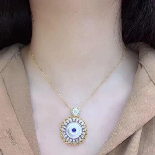 The Best GiftFor your girl Friend Natural And Real Sapphire necklace pendant Free shipping 925 sterling silver Necklace