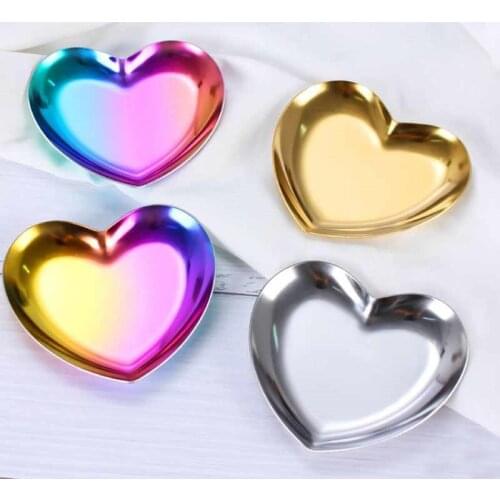 Nordic golden jewelry box tray stainless steel metal jewelry display jewelry storage disk jewelry bowl decorative dish plate