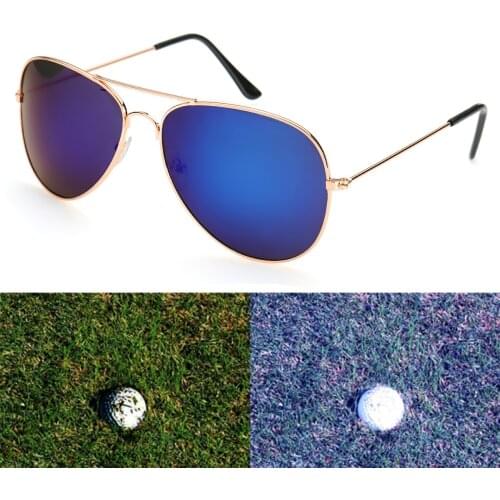 Men Retro Sunglasses Fishing Golf Ball Finder Glasses Eye Protection Golf Accessories Blue Lenses Sport Glasse