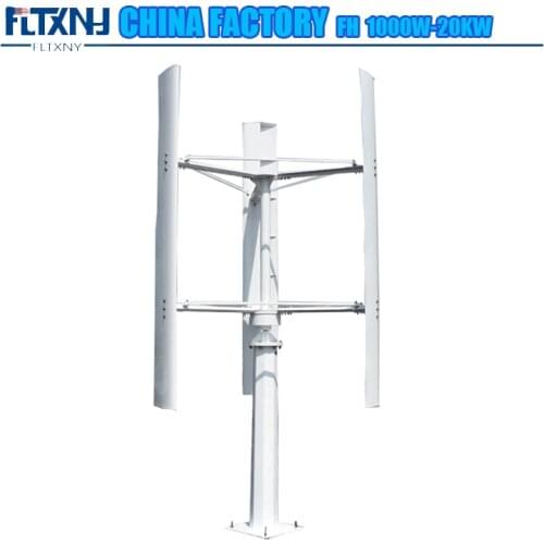 FLTY 1kw 2kw 3kw 5kw 10kw Vertical Axis Wind Turbine for Home Wind Generator 48v 96v 120v 220v 3 Phase 50hz 3 Blades No Noise